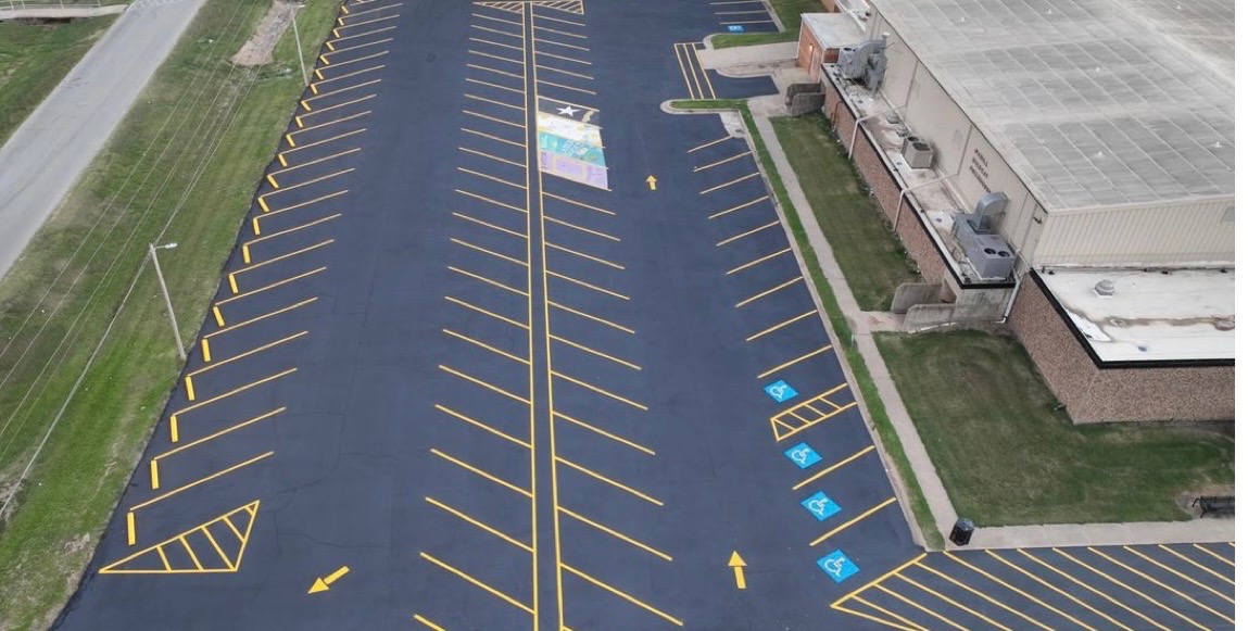 Completed Commercial Parking Lot Striping